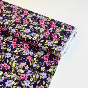 Wiskoza RADIANCE Flower Uma navy digital print