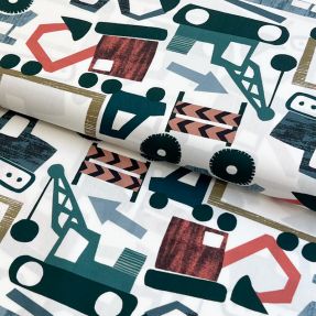 Bawełniana tkanina Vehicles off white digital print
