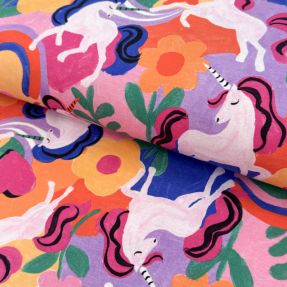 Dzianina Unicorns multicolour digital print