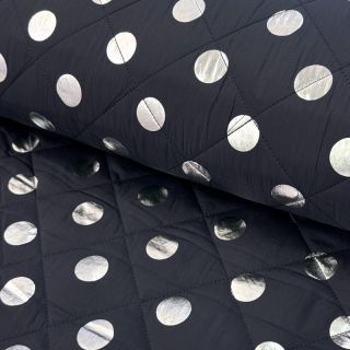 Pikowana tkanina FOIL Dot navy