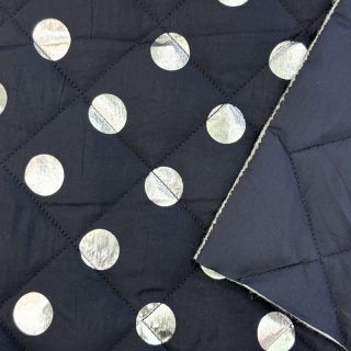 Pikowana tkanina FOIL Dot navy