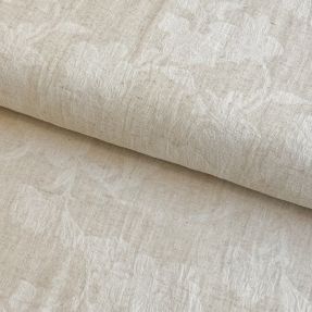 Bawełniana tkanina z lnem JACQUARD Flowers natural