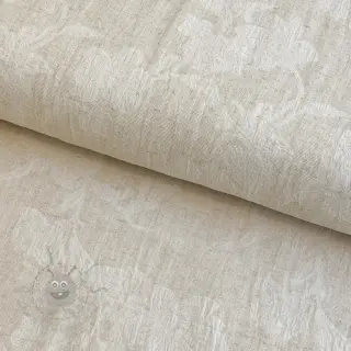 Bawełniana tkanina z lnem JACQUARD Flowers natural