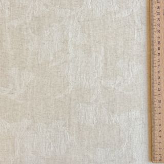 Tkanina bawełniana z lnem JACQUARD Flowers natural