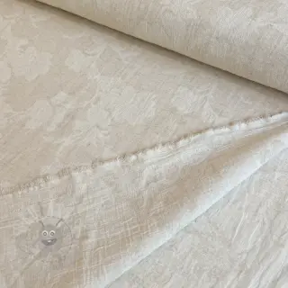 Bawełniana tkanina z lnem JACQUARD Flowers natural