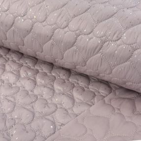 Pikowana tkanina FOIL Hearts dark powder