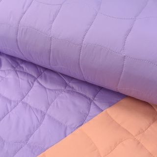 Pikowana tkanina Graphic square lilac apricot