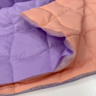 Pikowana tkanina Graphic square lilac apricot