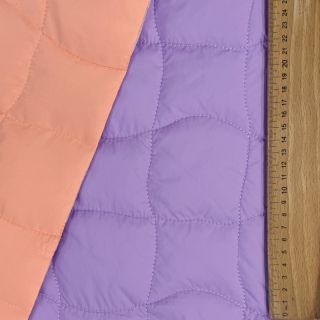 Pikowana tkanina Graphic square lilac apricot