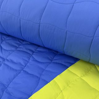 Pikowana tkanina Graphic square cobalt lime