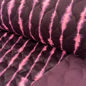 Prešívaná látka VELVET Stripes cerise
