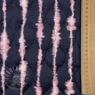 Pikowana tkanina VELVET Stripes navy