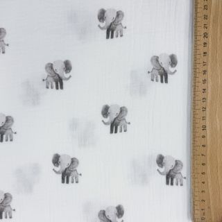 Muślin double gauze Animals design A digital print ORGANIC