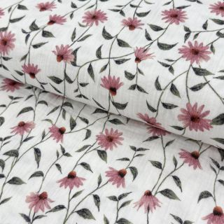Muślin double gauze Flowers Simone digital print ORGANIC