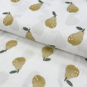 Muślin double gauze Pears design B digital print