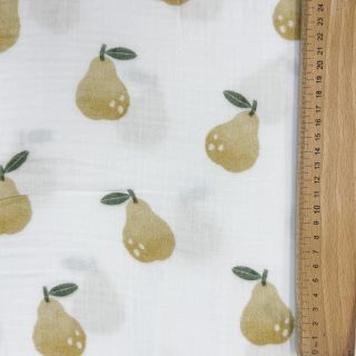 Muślin double gauze Pears design B digital print