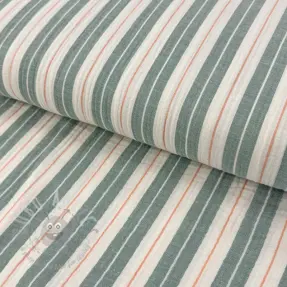 Muślin double gauze YARN DYED Line green