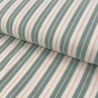 Muślin double gauze YARN DYED Line green