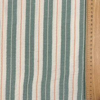 Muślin double gauze YARN DYED Line green