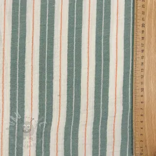 Muślin double gauze YARN DYED Line green