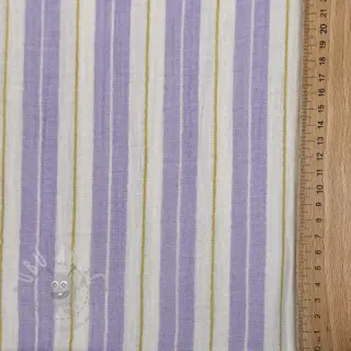 Muślin double gauze YARN DYED Line purple