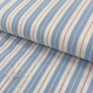 Muślin double gauze YARN DYED Line blue