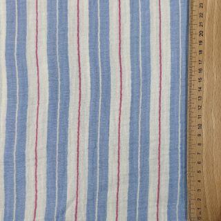 Muślin double gauze YARN DYED Line blue