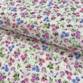 Muślin double gauze Flower Michaela off white digital print