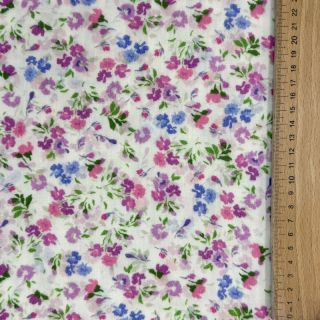 Muślin double gauze Flower Michaela off white digital print