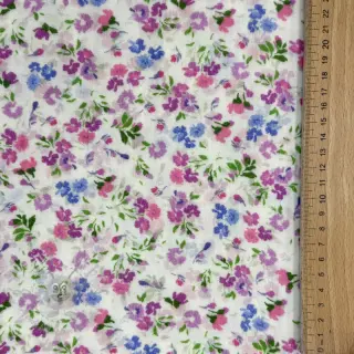 Muślin double gauze Flower Michaela off white digital print