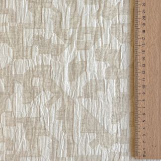 Bawełniana tkanina z lnem JACQUARD Abstarct natural