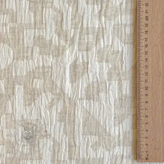 Bawełniana tkanina z lnem JACQUARD Abstarct natural