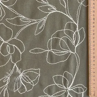 Tkanina wiskozowa z lnem EMBROIDERY Flower Danielle pickle