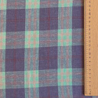 Tkanina wiskozowa z lnem YARN DYED Square green