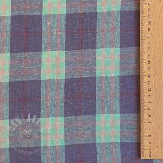 Tkanina wiskozowa z lnem YARN DYED Square green
