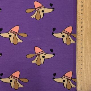 Dresówka Dogs and hearts purple