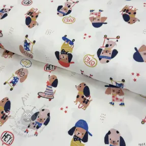 Jersey Dogs white digital print