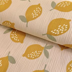 Muślin double gauze Lemons sand
