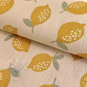 Muślin double gauze Lemons sand