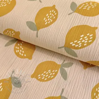 Muślin double gauze Lemons sand