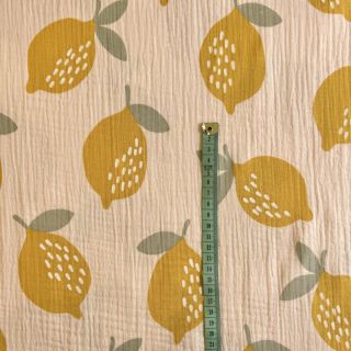 Muślin double gauze Lemons sand