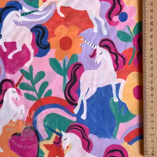 Bawełniana tkanina Unicorns multi digital print