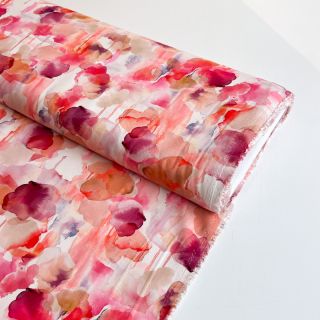 Wiskoza ROSELLA STRETCH Abstract pink digital print