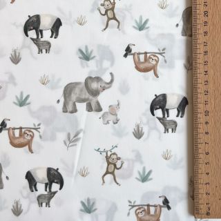 Bawełniana tkanina Safari off white digital print