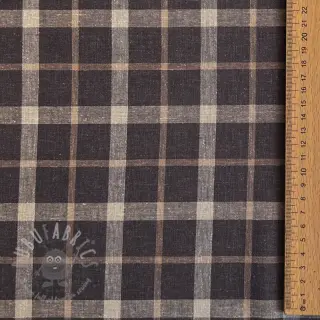 Tkanina wiskozowa z lnem YARN DYED Block brown