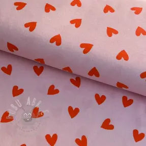 Bawełniana tkanina FLANNEL Hearts pink