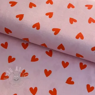 Bawełniana tkanina FLANNEL Hearts pink