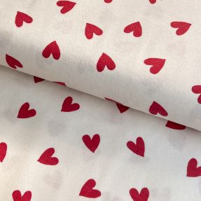 Bawełniana tkanina FLANNEL Hearts off white