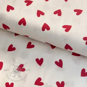 Bawełniana tkanina FLANNEL Hearts off white