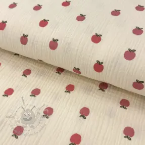 Muślin double gauze Fruits apple natural